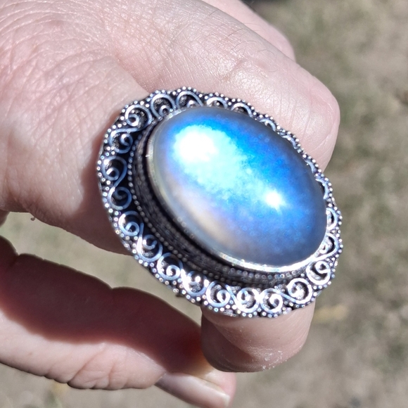 New Dichroic Glass 925 Silver Ring.  - Picture 4 of 16